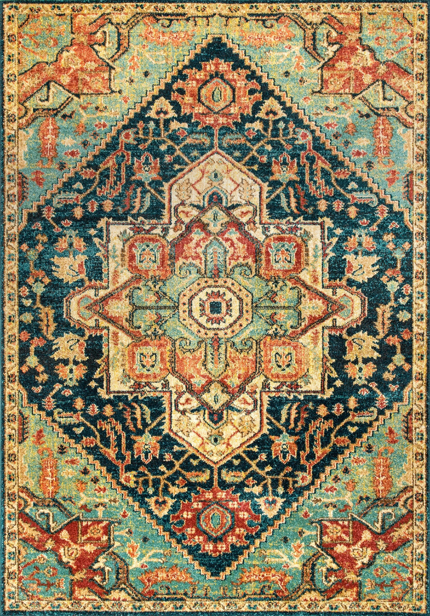 Tribal Medallion Tabetha Area Rug, Green