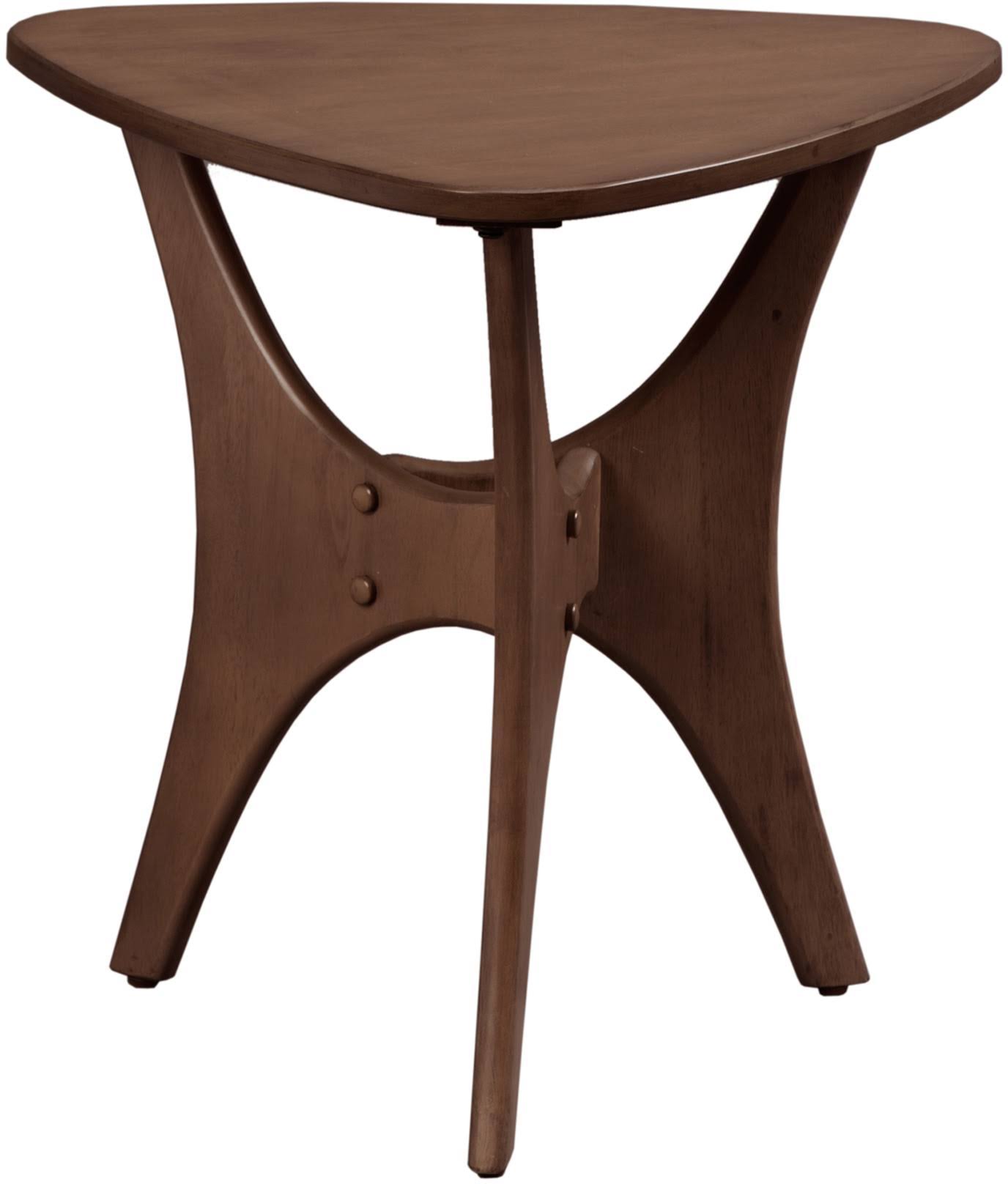 Triangle Wood Side Table - Brown