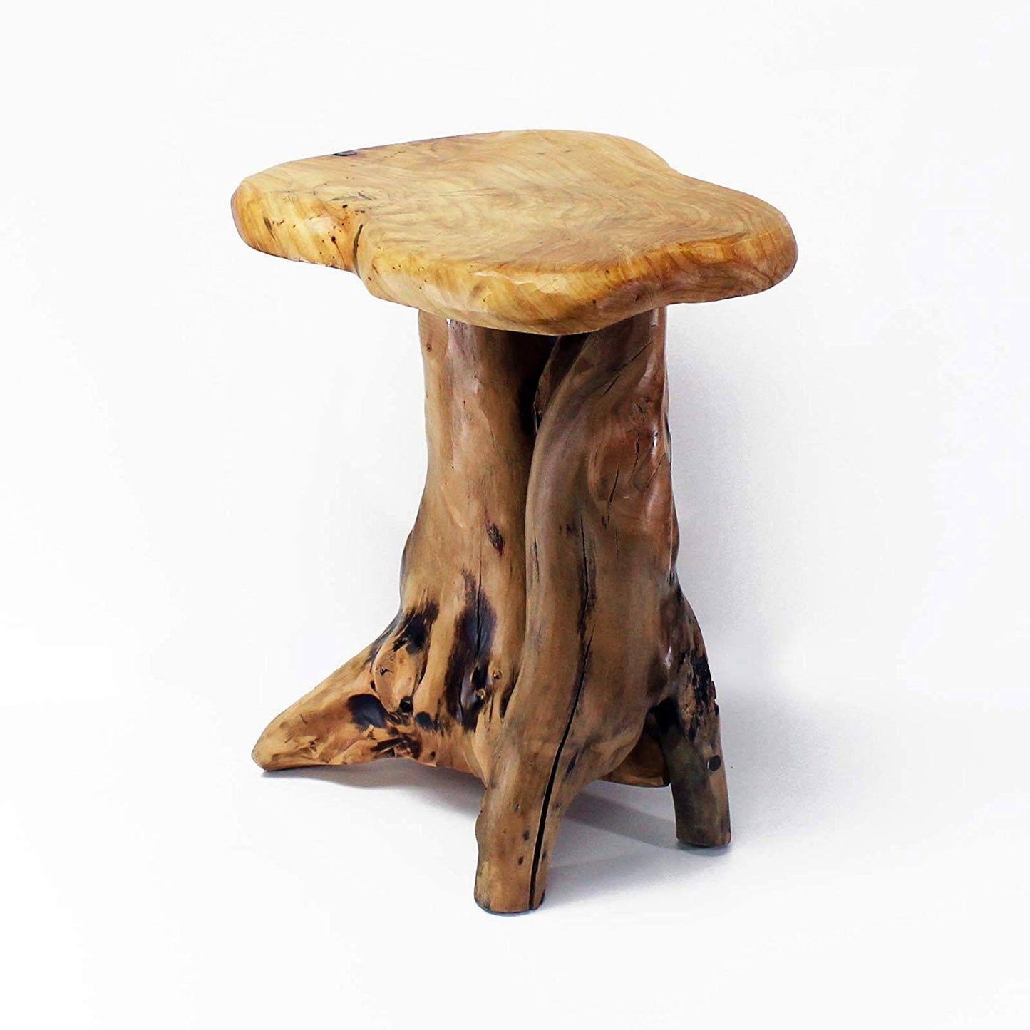 Tree Stump Side Table, Size: 19”T, White